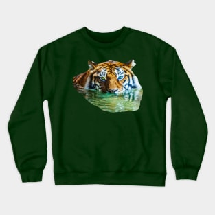 Swimming Bengal Tiger Crewneck Sweatshirt